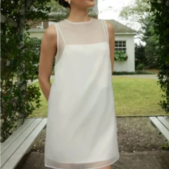 White Sleeveless Sheath Mini Dress - Picture 3 of 3